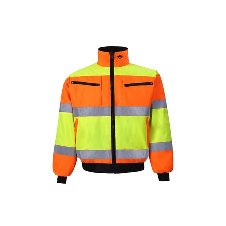 2W INTERNATIONAL High Viz Class 3 Reversible Jacket, Small, Lime/Orange, Class 3 300C-3 S